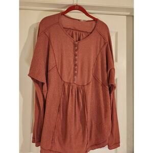 Free People Women's Blouse Rust M